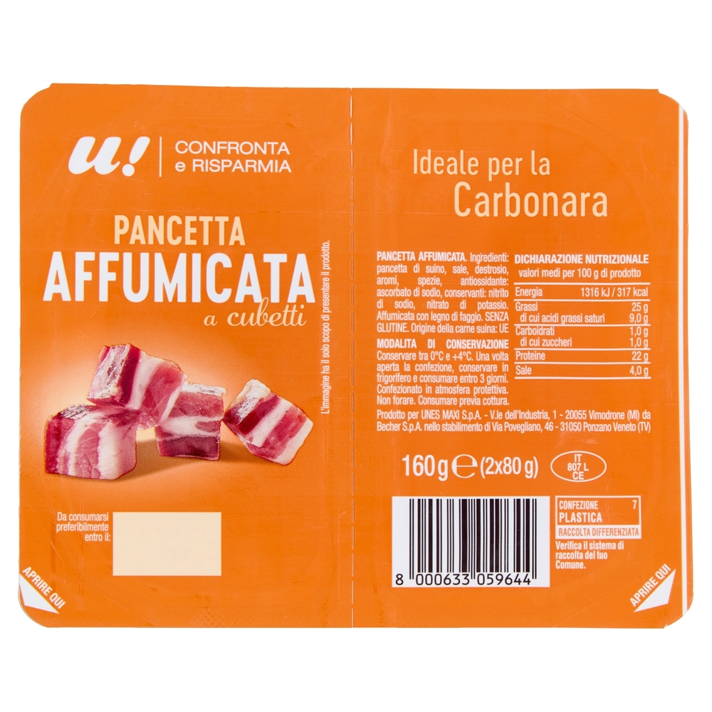 Pancetta Affumicata a Cubetti U! Confronta e Risparmia
